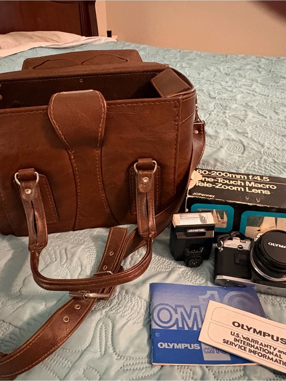 Olympus Brown Camera Bag with Accessories